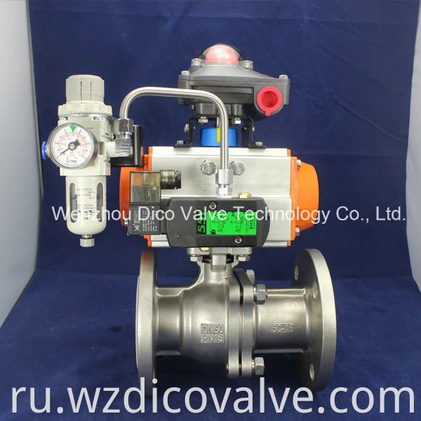 Pneumatic and electric flange ball valve